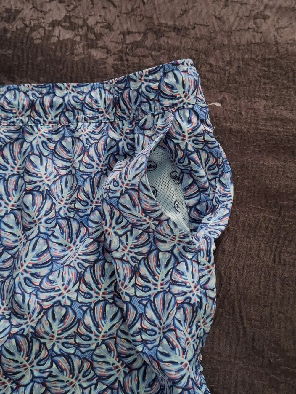 Peter Millar Light Blue Floral-Pattern Swim Trunks